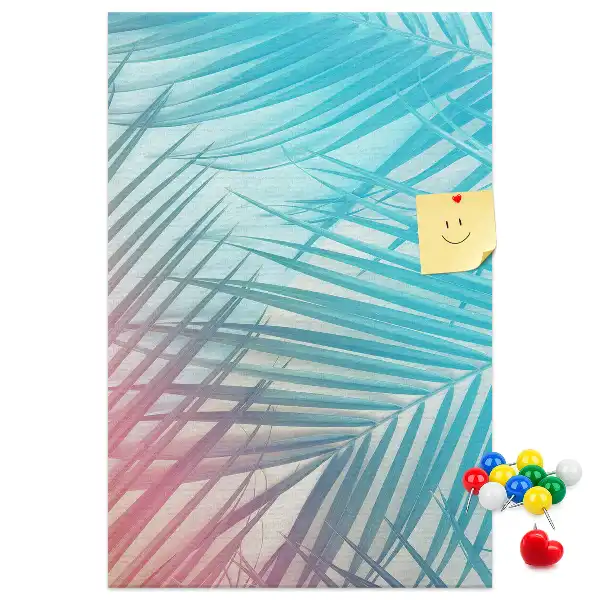 Palm leaves cork pin board