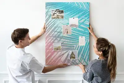 Palm leaves cork pin board