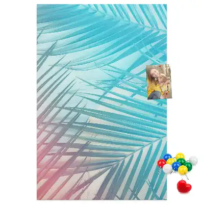 Palm leaves cork pin board