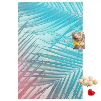 Palm leaves cork pin board