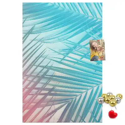 Palm leaves cork pin board