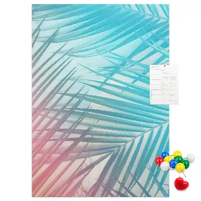Palm leaves cork pin board