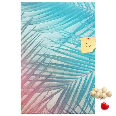 Palm leaves cork pin board
