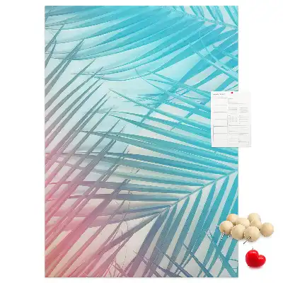 Palm leaves cork pin board