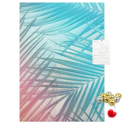 Palm leaves cork pin board