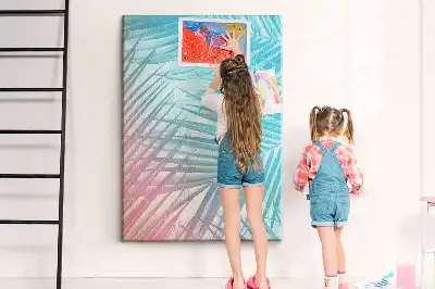 Palm leaves cork pin board
