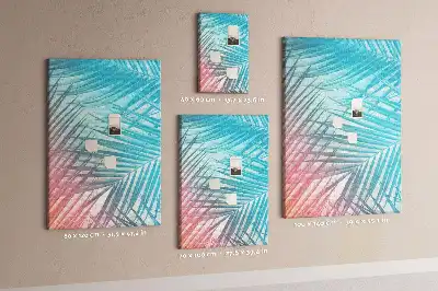 Palm leaves cork pin board