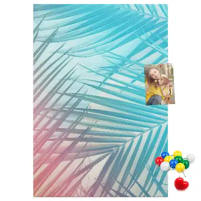 Palm leaves cork pin board