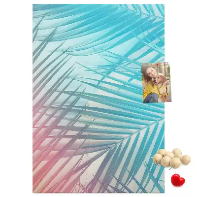 Palm leaves cork pin board