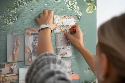 Wall cork memo board with gypsophila bouquet print