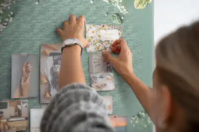 Wall cork memo board with gypsophila bouquet print