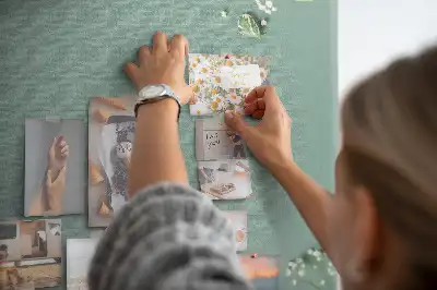 Wall cork memo board with gypsophila bouquet print