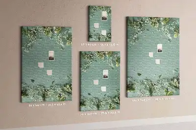 Wall cork memo board with gypsophila bouquet print
