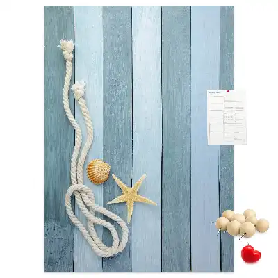 Cork pin board Nautical accessories on the boards
