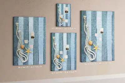 Cork pin board Nautical accessories on the boards