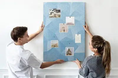 Geometric motif wall cork memo board