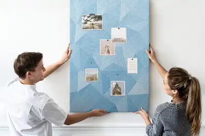 Geometric motif wall cork memo board