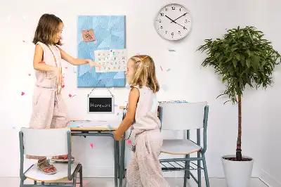 Geometric motif wall cork memo board