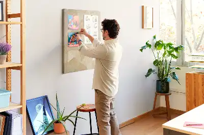Linear motif cork memo board