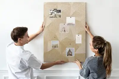 Linear motif cork memo board