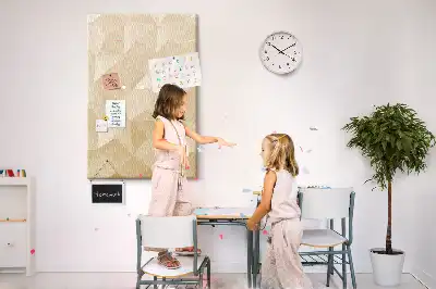 Linear motif cork memo board