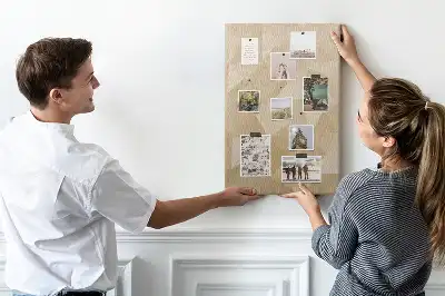 Linear motif cork memo board