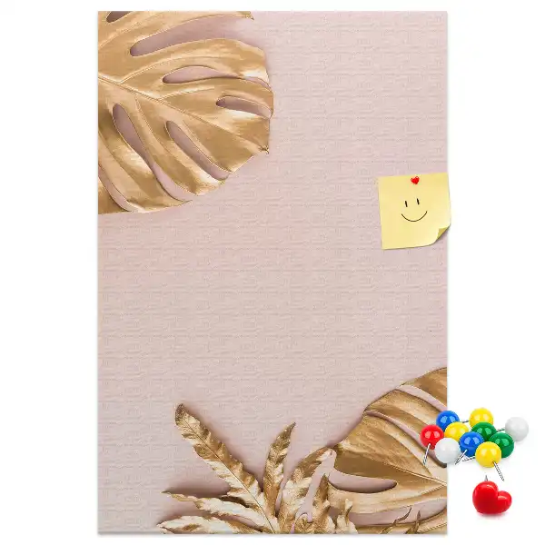 Gilded leaves cork pin board