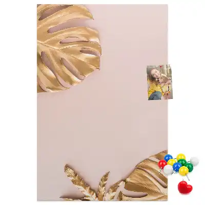Gilded leaves cork pin board
