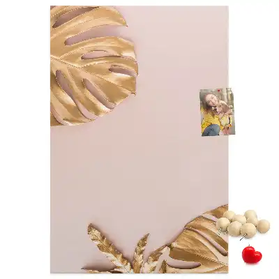 Gilded leaves cork pin board