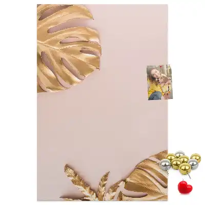 Gilded leaves cork pin board