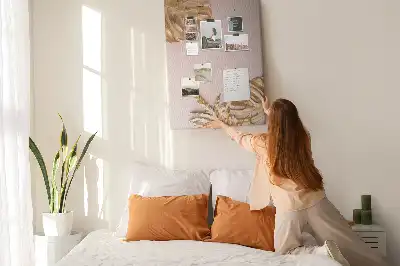 Gilded leaves cork pin board