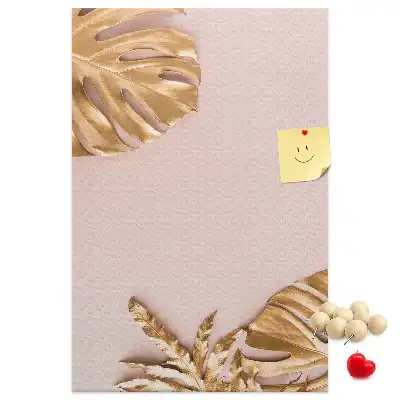 Gilded leaves cork pin board