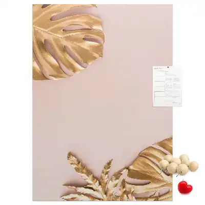 Gilded leaves cork pin board