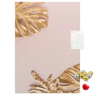 Gilded leaves cork pin board