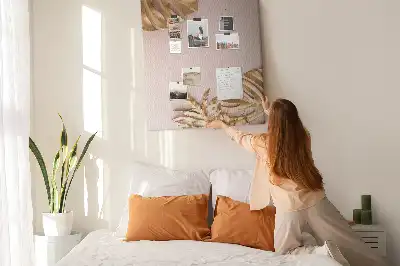Gilded leaves cork pin board