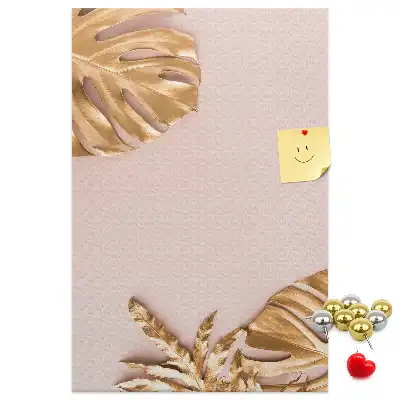 Gilded leaves cork pin board