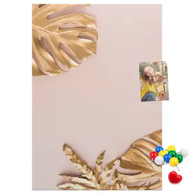 Gilded leaves cork pin board