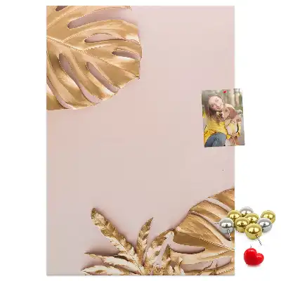 Gilded leaves cork pin board