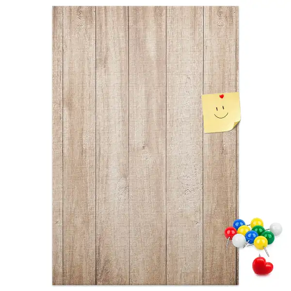 Cork note board with light wooden frame