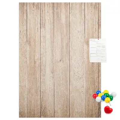 Cork note board with light wooden frame