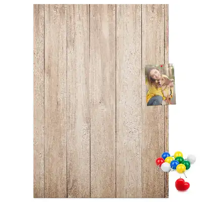 Cork note board with light wooden frame