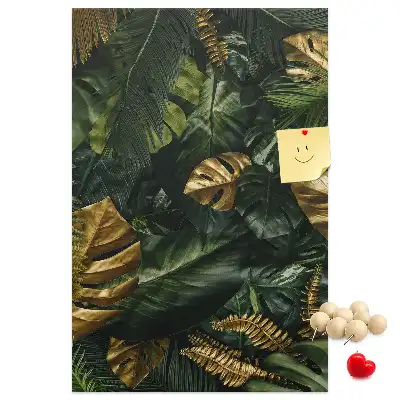 Tropical leaves cork pin board