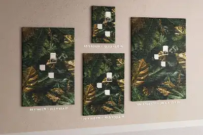 Tropical leaves cork pin board