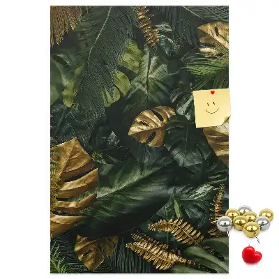 Tropical leaves cork pin board
