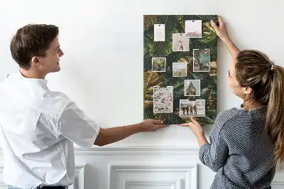 Tropical leaves cork pin board