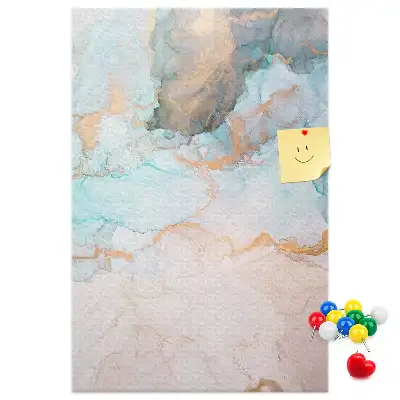 Cork Note Board with Abstract Ink Stains