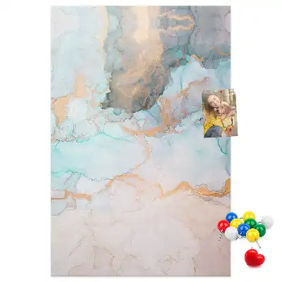 Cork Note Board with Abstract Ink Stains