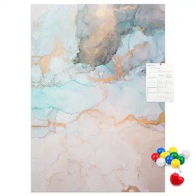 Cork Note Board with Abstract Ink Stains
