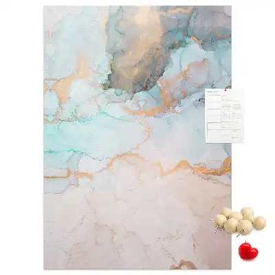 Cork Note Board with Abstract Ink Stains