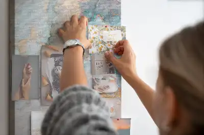 Cork Note Board with Abstract Ink Stains